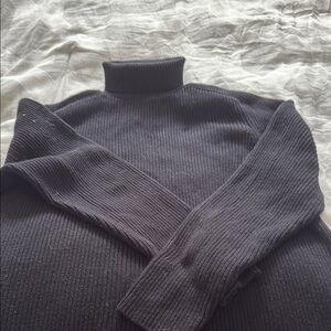 H&M Black Ribbed Knit Turtleneck